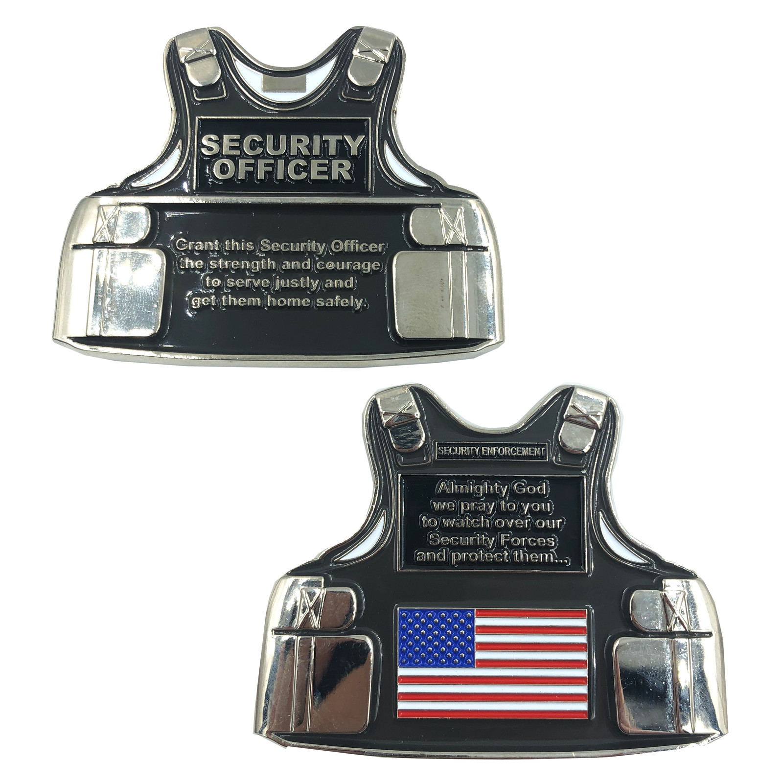 F-004 SECURITY OFFICER Challenge Coin Security Enforcement Guard Forces Prayer