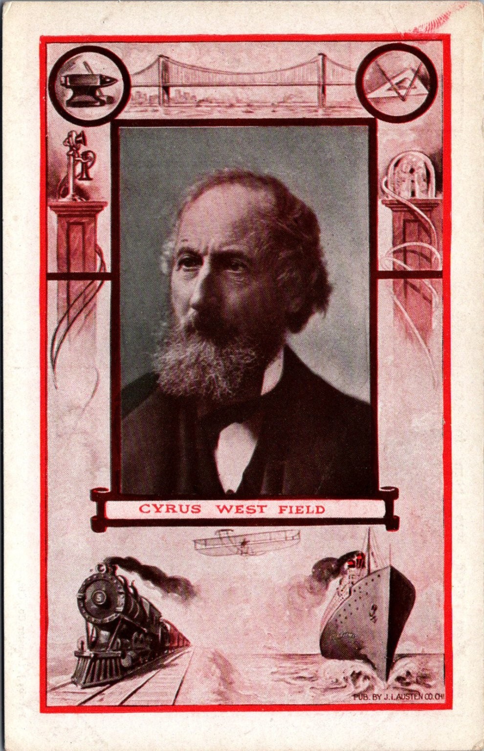 Cyrus W Field Atlantic Cable Pioneer J.I. Austen Postcard A-331 1900s