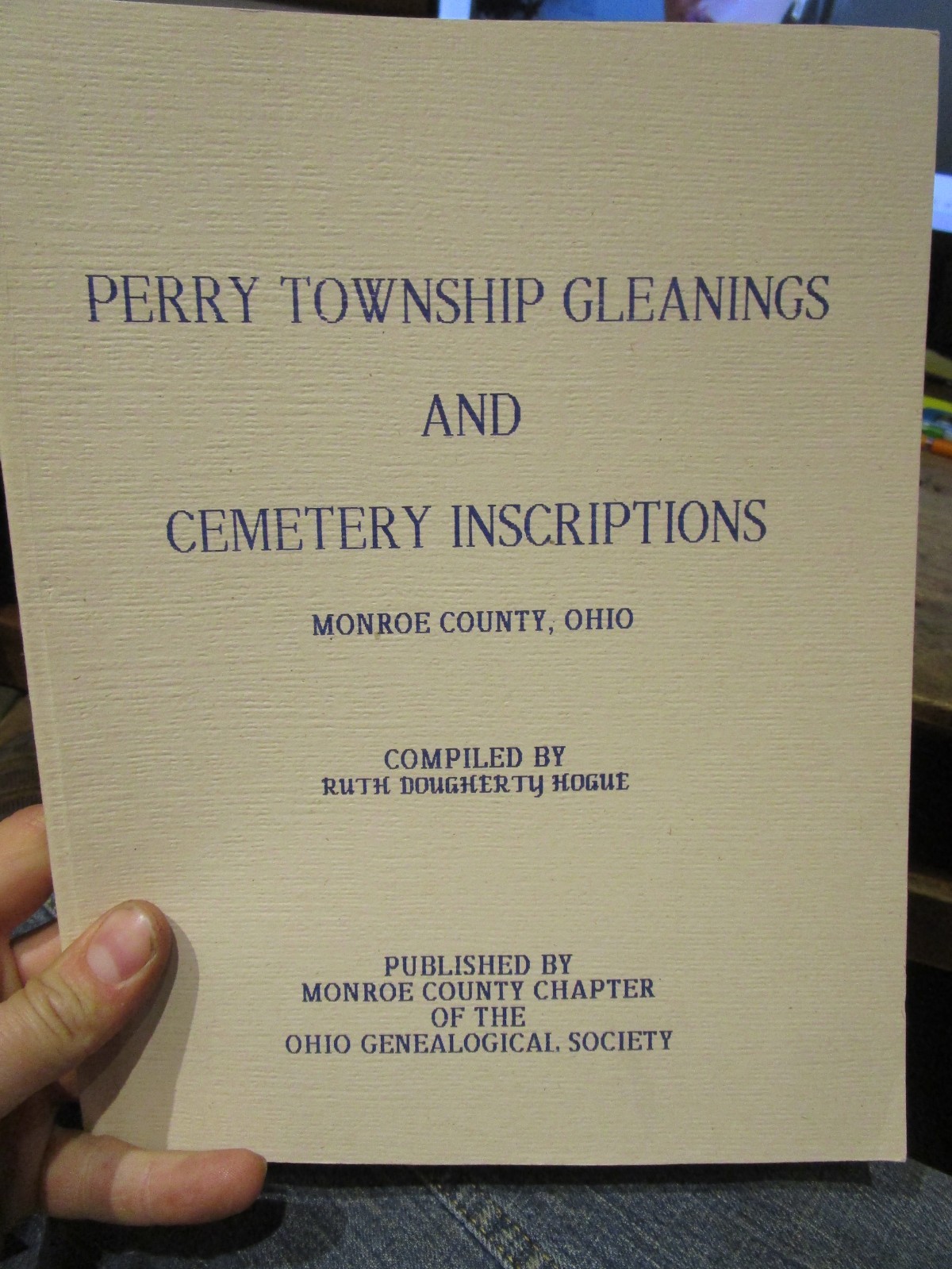 Perry Township Monroe County Ohio Genealogy Book Cemetery Antioch Death Notices