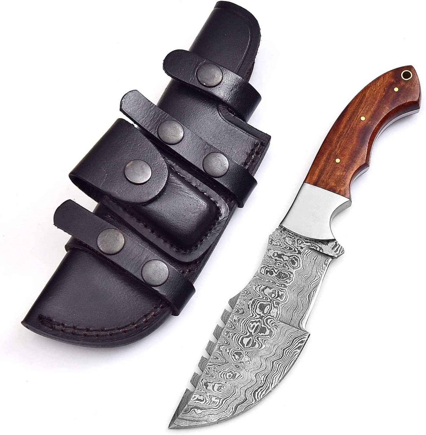 Handmade Damascus Steel 10 Inches Hunting Knife, Outdoor knife,  Tracker knife,