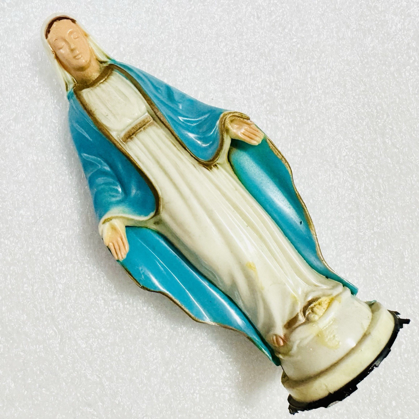 Vintage Hong Kong Virgin Mother Mary Celluloid Statuette Figure 