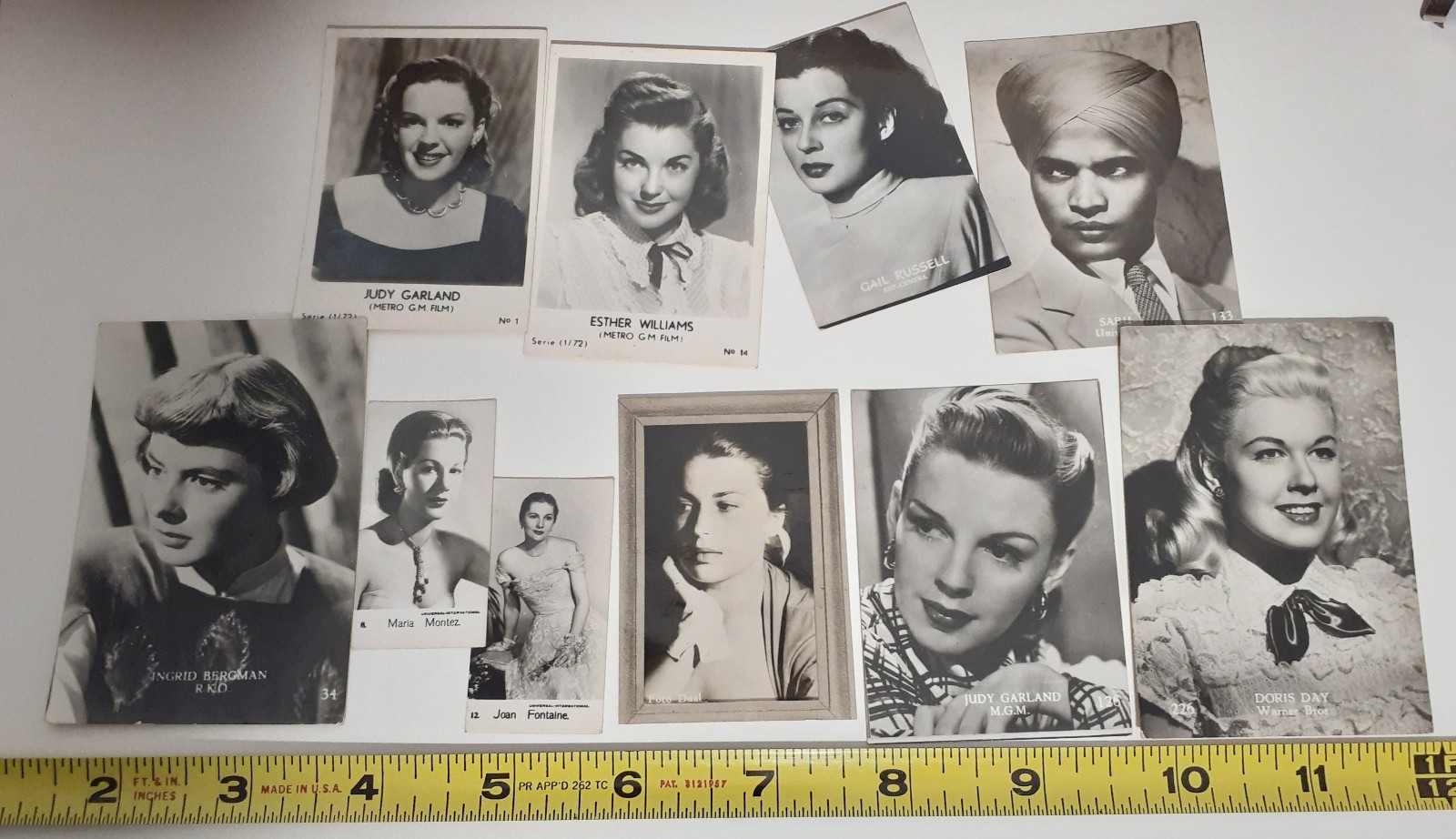 Vintage Lot Movie Star Mini Photo Bergman Fontaine Garland Sabu Russel Williams