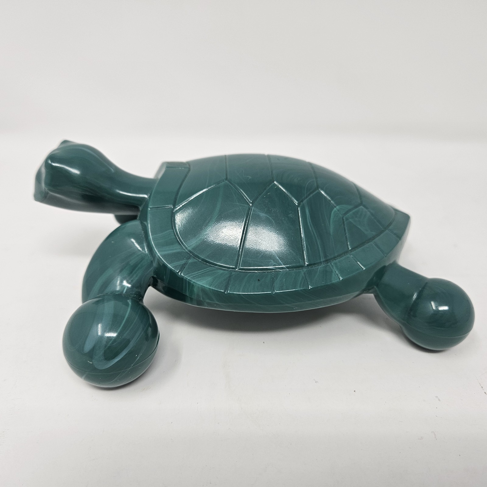 Vintage Green Turtle Massager, Paperweight Hard Plastic 1998 R. Haynes 6” x 4”