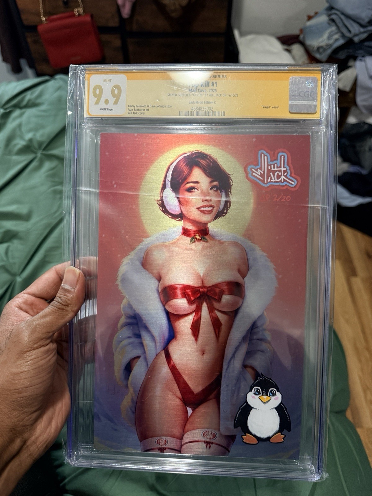 🔥 POP KILL #1 CGC SS 9.9 WILL JACK SANTA RIBBON PENGUIN REMARK AP 2/20