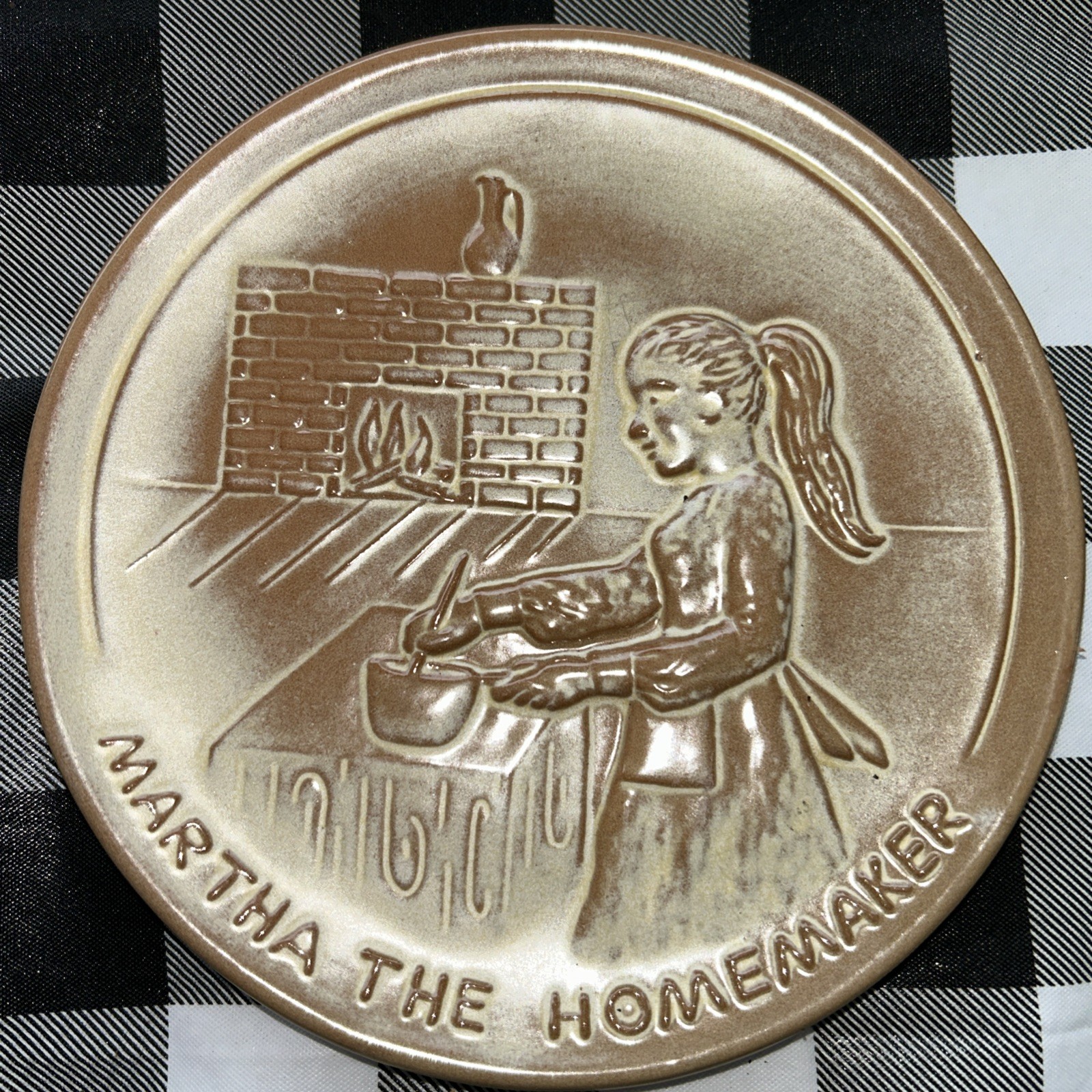 Frankoma Pottery Teen-Agers of the Bible Plate MARTHA 1978