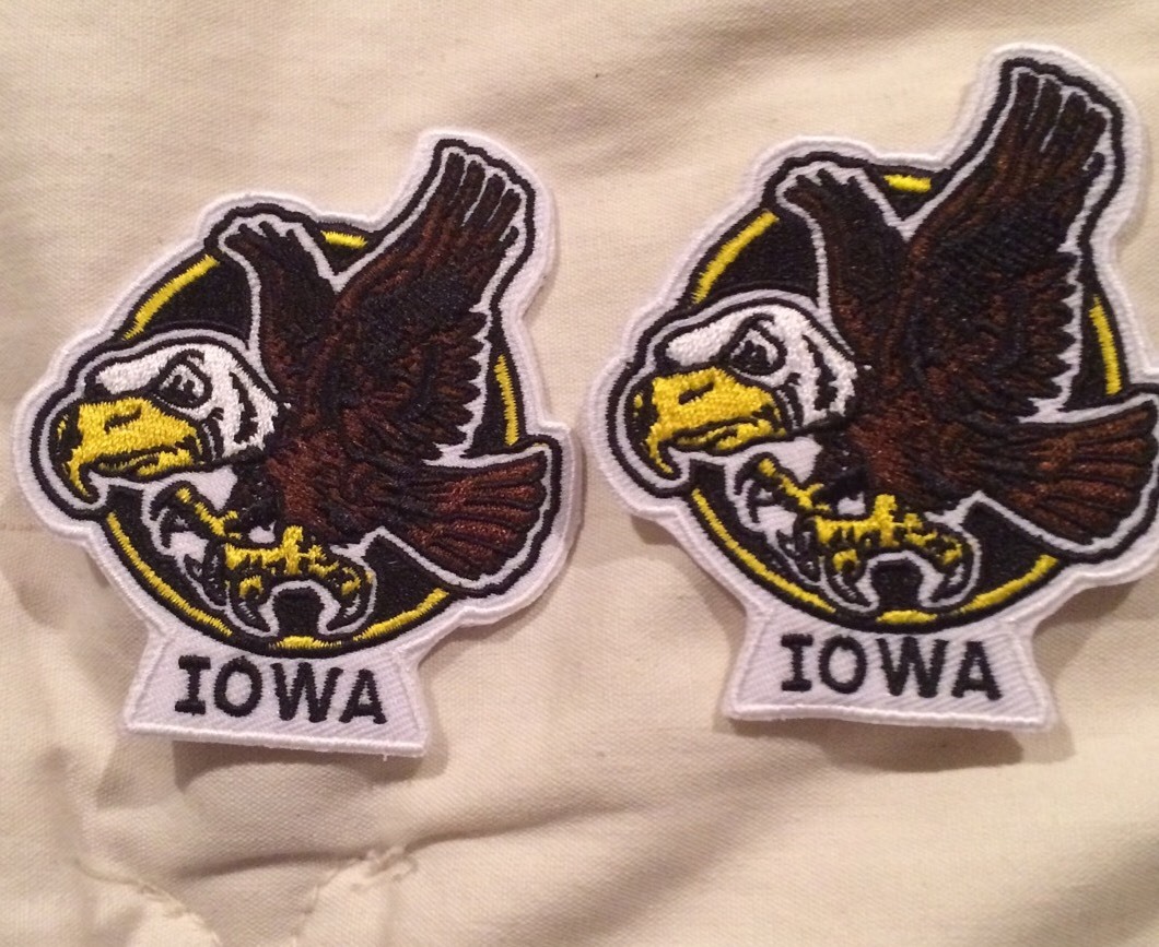 (2) IOWA HAWKEYES,  Vintage/ Retro - Patch-Iron On 3
