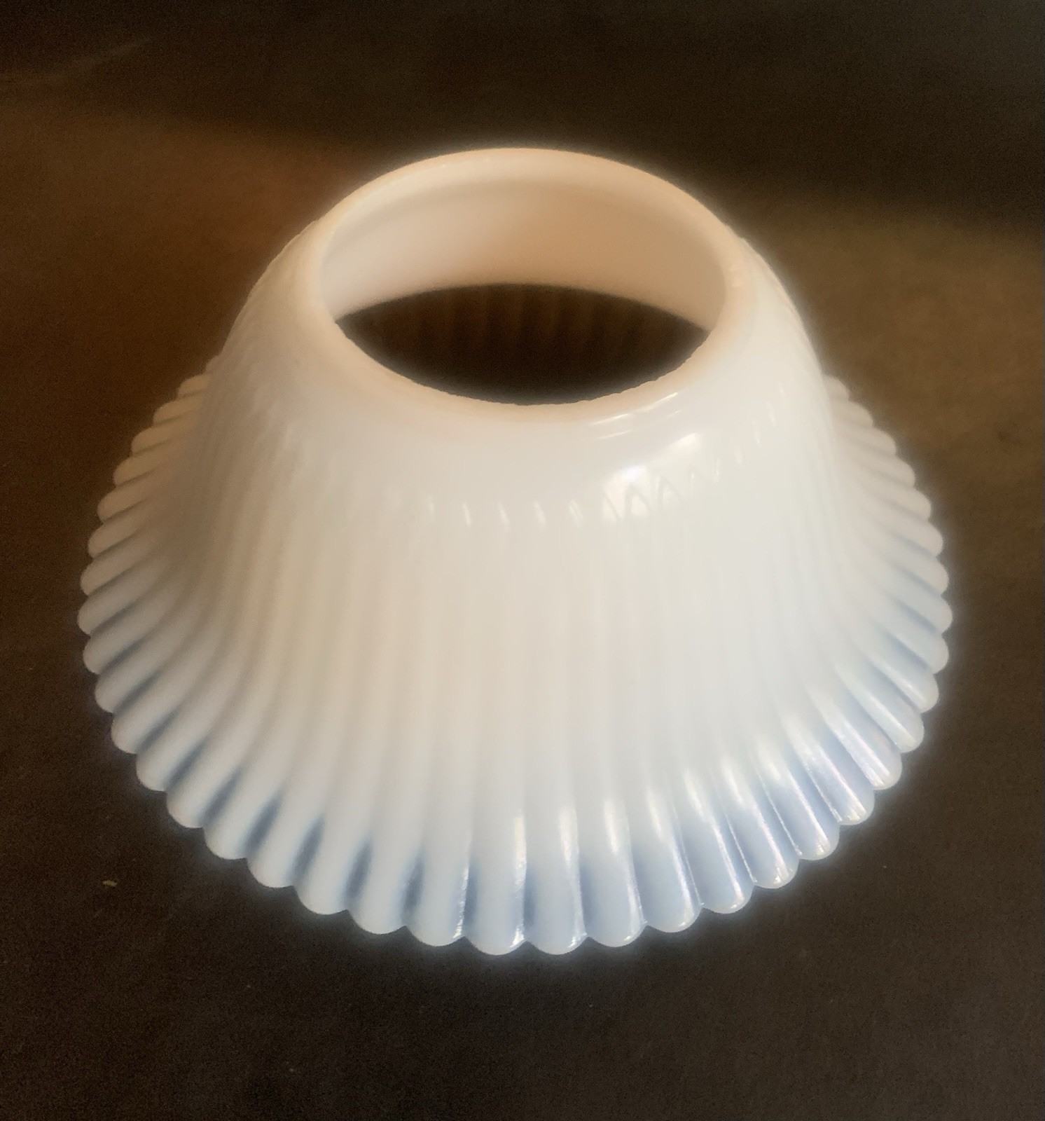 Macbeth Evans Petalware Monax 1930s White Opalescent Glass Light Shade Vtg
