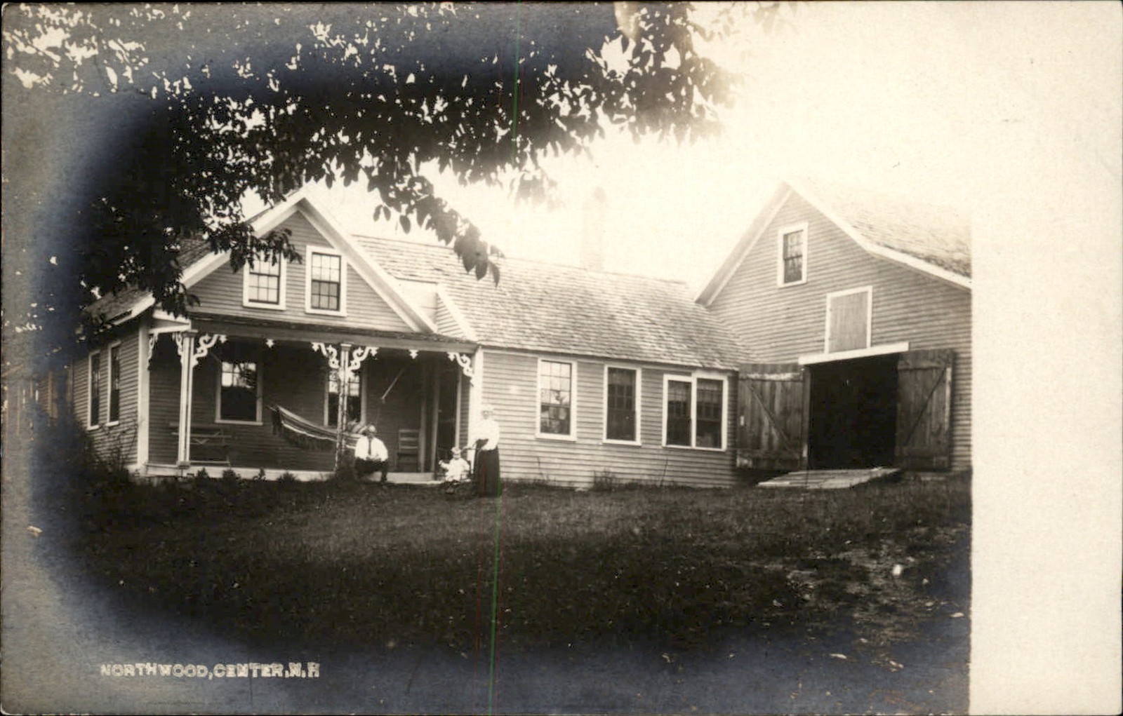 Northwood Center NH Farmhouse c1900s-10s Real Photo Vintage Postcard