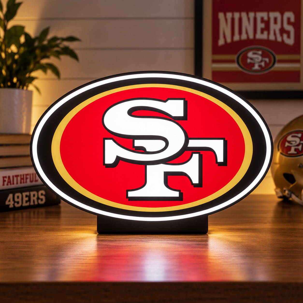 San Fancisco Football Fan LED Light Sign 3D print 8inx8in