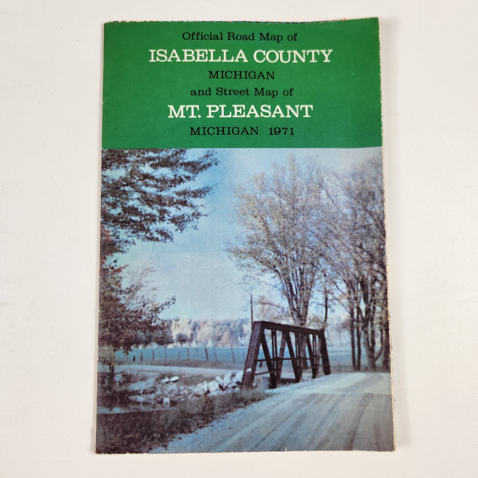 Mt Pleasant Michigan Isabella County Road Street Map 1971 1970s Vintage Original