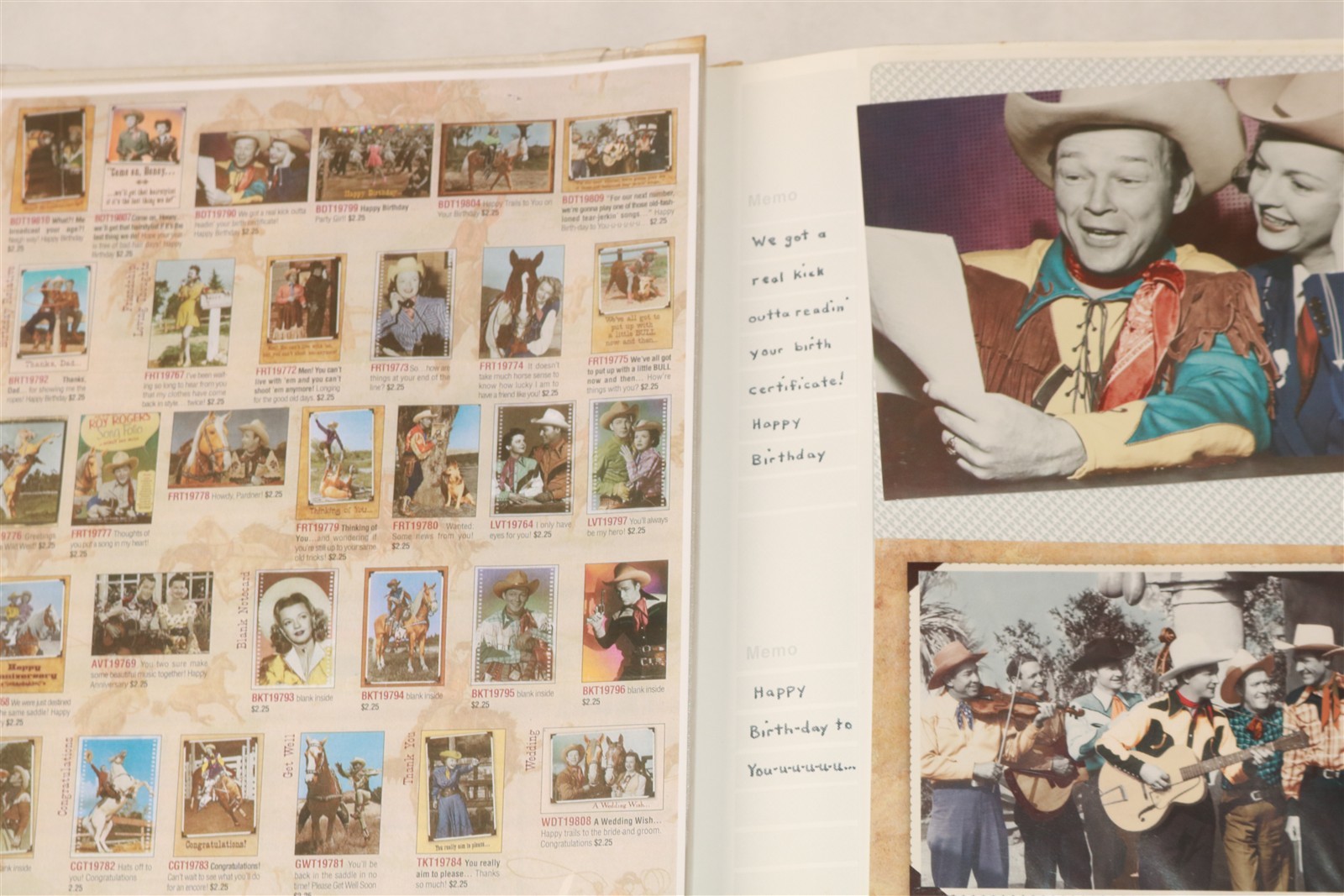 ROY ROGERS - LOT OF 60 DIFFERENT LEANING TREE GREETING CARDS IN BINDER