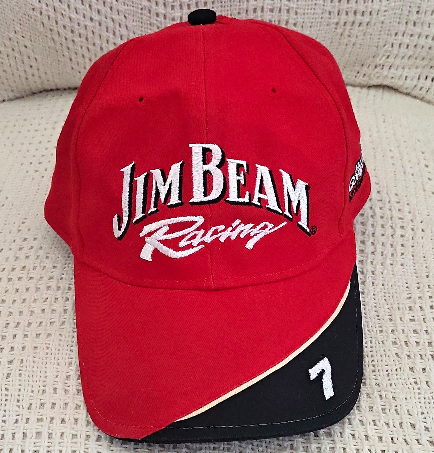 Vintage Jim Beam Racing Hat Robby Gordon 7 NASCAR Cap Stylemaster Strapback Red 