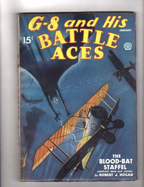 G 8 Battle Aces Jan 1936 Wild Flying Batmen Cover - The Blood Bat Staffel