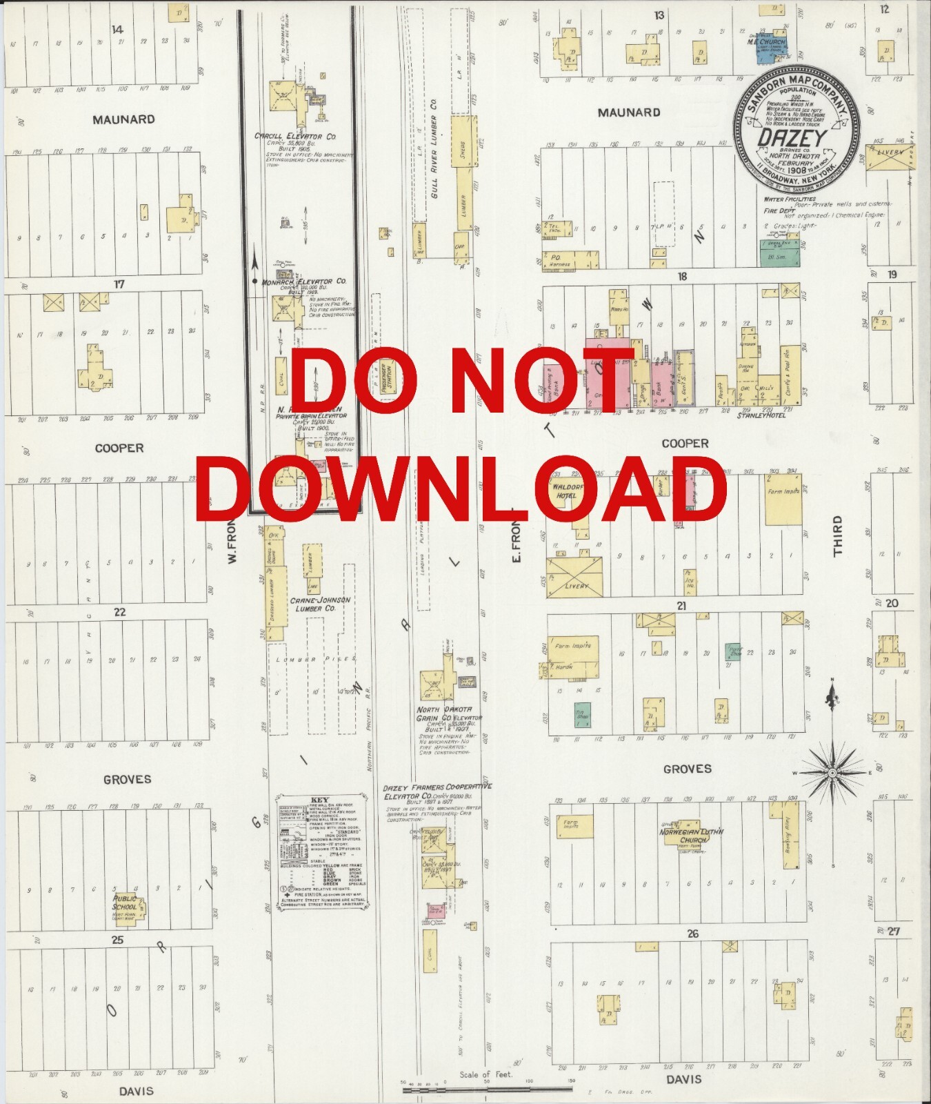 1908 Very Detailed COPY City Map Dazey North Dakota Perfect for researchers 1908 Very Detailed COPY City Map Dazey North Dakota Perfect for researchers