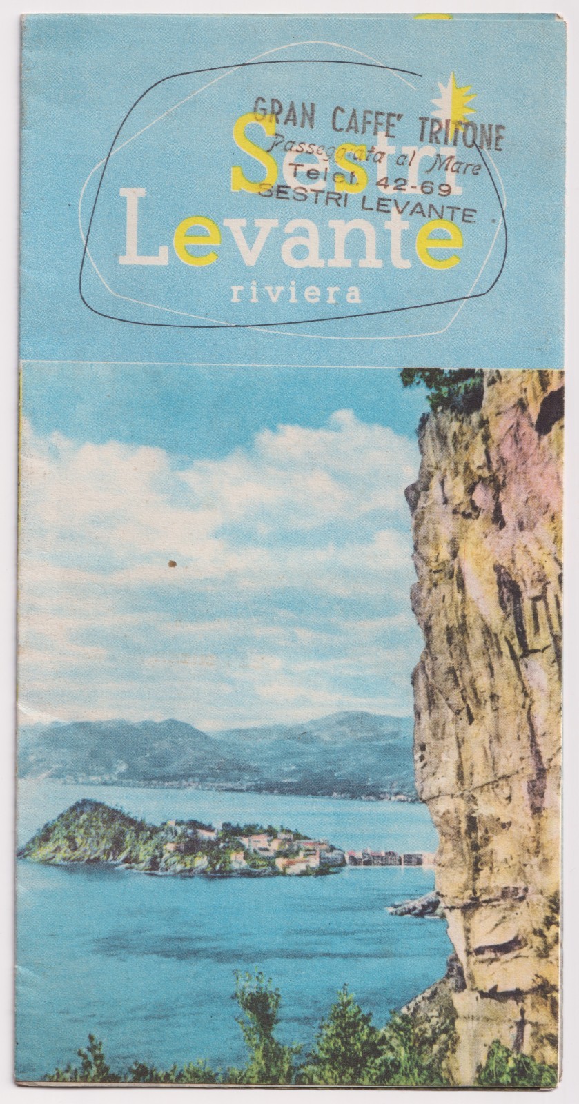 Vintage Sestri Levante Italy Travel Brochure Riviera Liguria Map 1950s-1960s