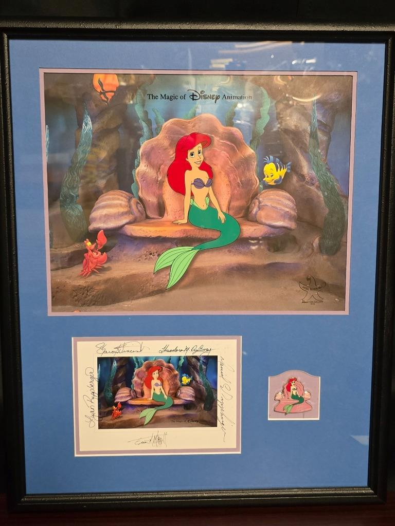 Animation Gallery 2015 Ink & Paint Ariel and Friends Framed Cel Postcard LE Pin