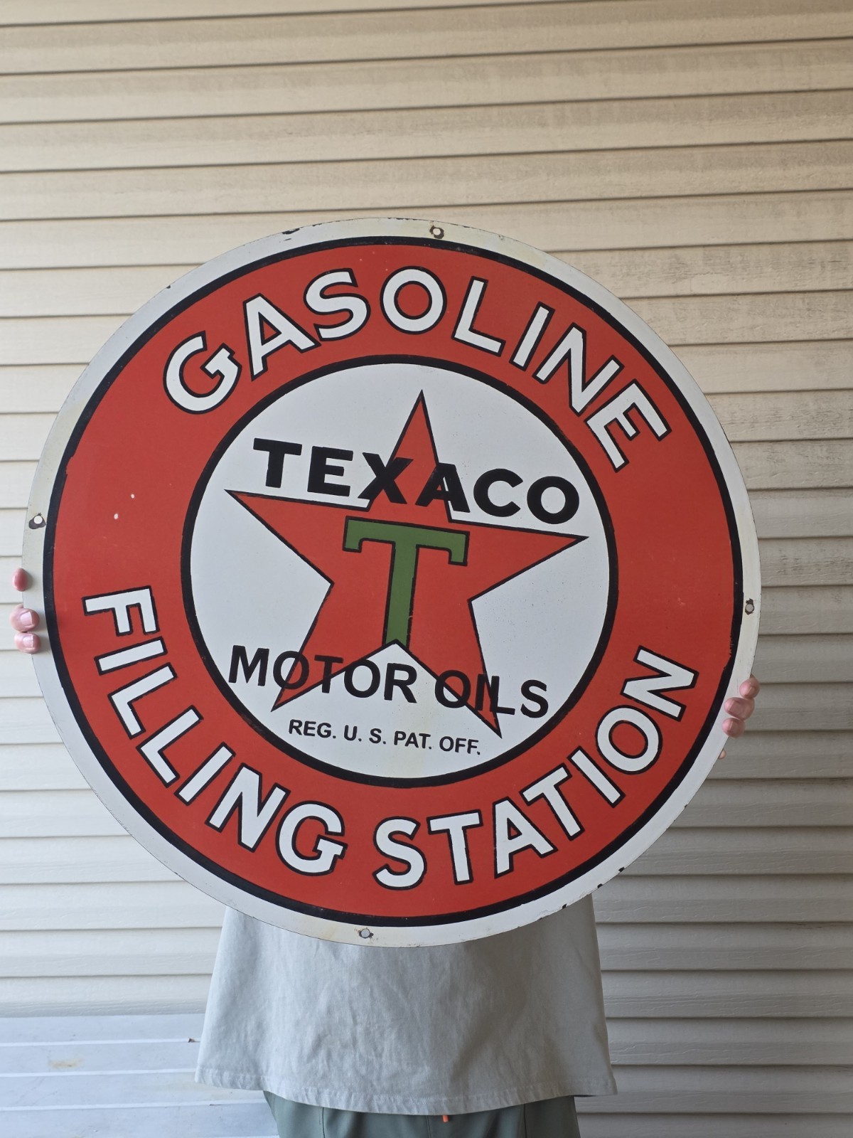 HUGE VINTAGE TEXACO GASOLINE FILLING STATION PORCELAIN DEALERSHIP SIGN 29\ HUGE VINTAGE TEXACO GASOLINE FILLING STATION PORCELAIN DEALERSHIP SIGN 29\