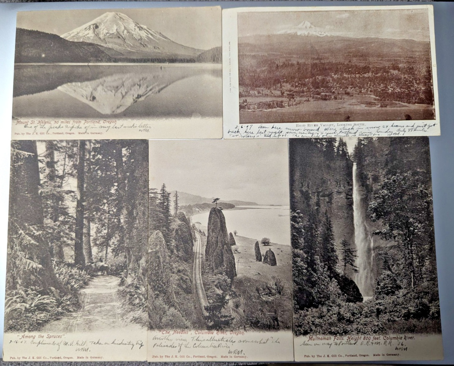 5 Vintage UNDIVIDED BACK Pre-1908 Postcards Portland Oregon Mount St. Helens++++