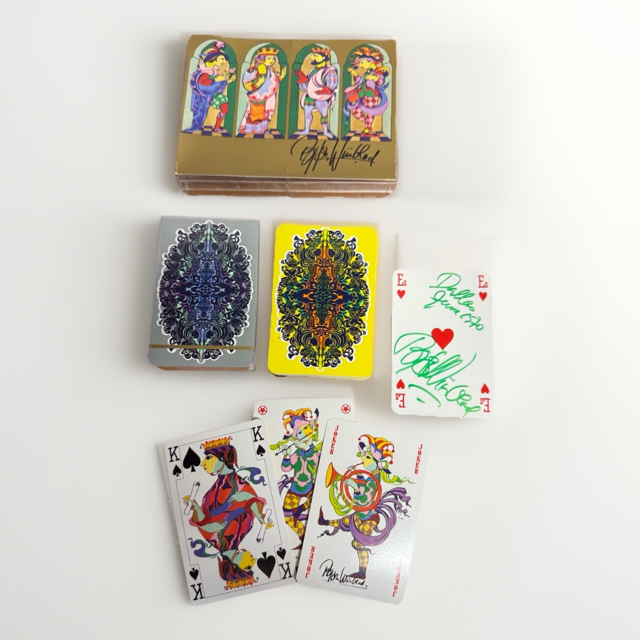 Bjorn Wiinblad Playing Cards Set Signed Dallas 1970 Sealed Deck Vintage