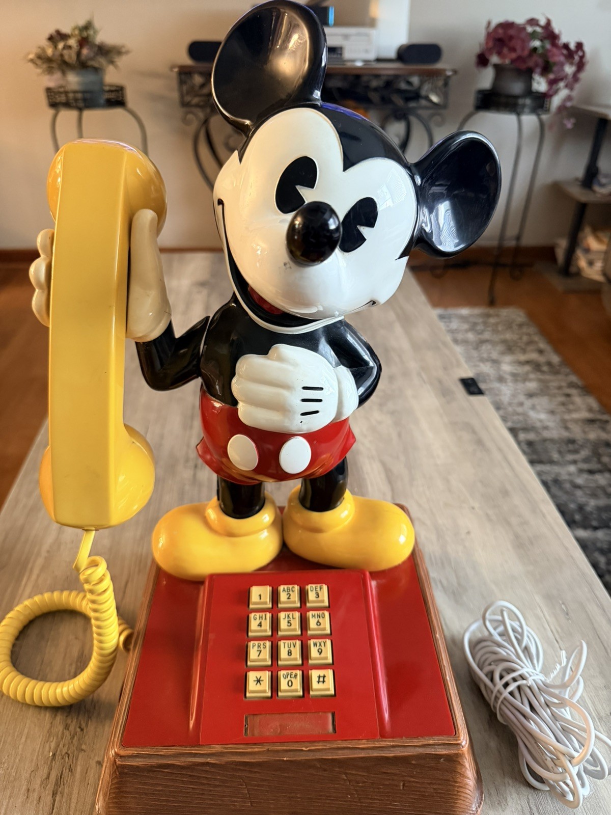 Walt Disney Vintage 1976 The Mickey Mouse Phone Push Button Landline Telephone