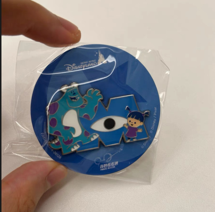 Authentic HKDL Disney Pixar Monsters Inc Sulley Boo Logo Magic Access Pin 2026