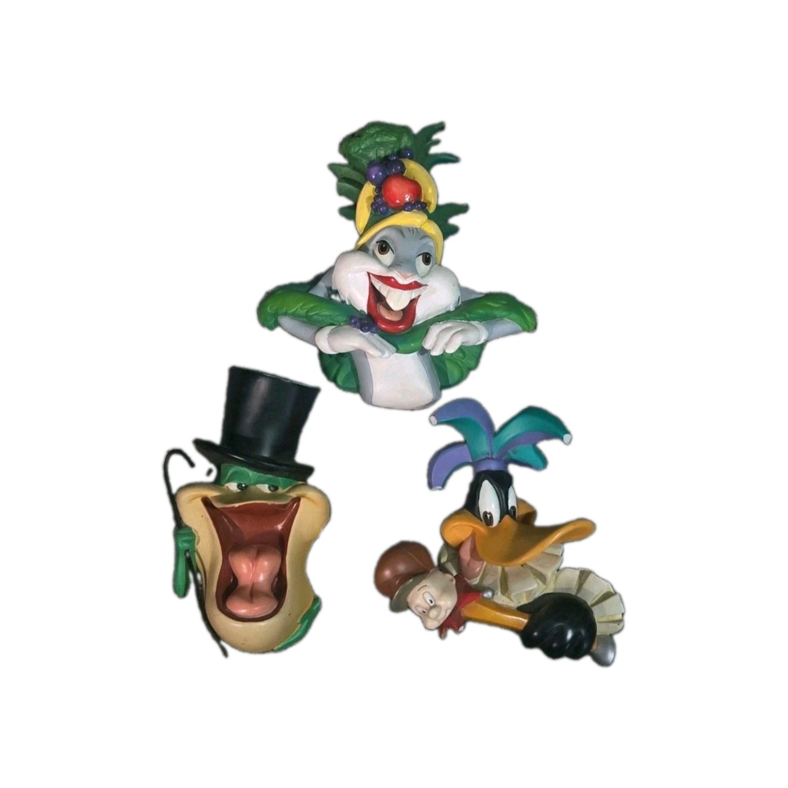 Vintage 1995 Warner Bros Costume Collection Wall Sculptures (3pc Lot - DAMAGED)