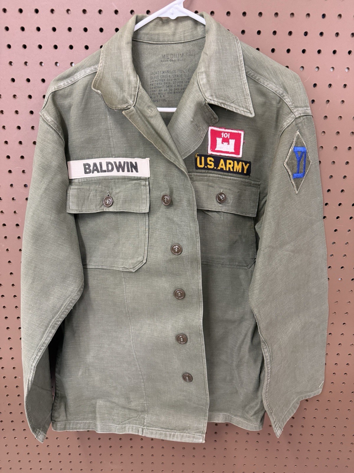 U.S. Army Sateen Utility Jacket w/ Division Patch - Vietnam War
