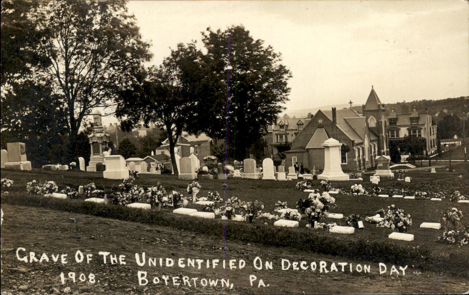 Boyertown PA Grave of the Unidentified c1908 Real Photo Vintage Postcard bhn