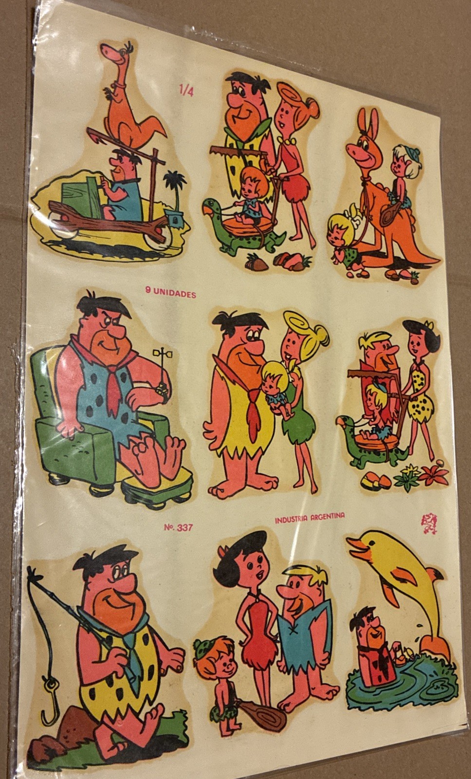 Rare Vintage 1970s Flintstones Large Sticker Sheet New Condition
