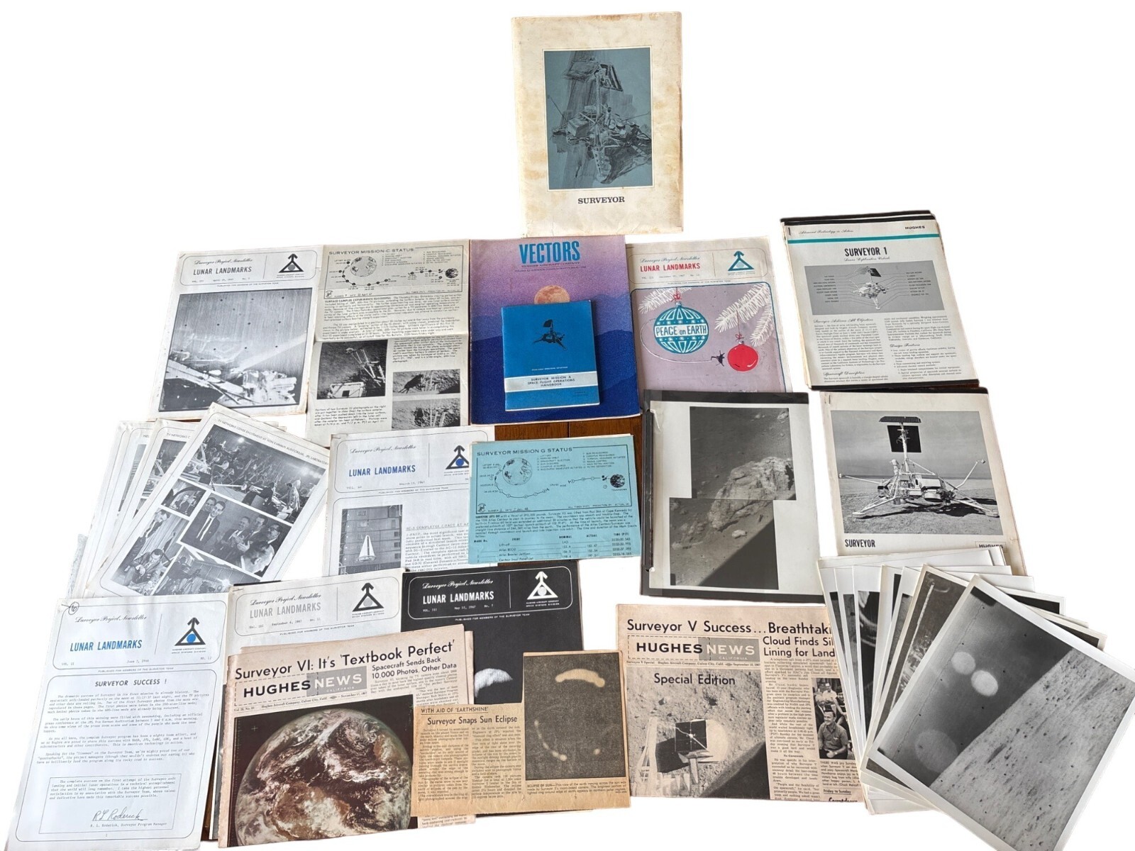 Rare HUGHES Aircraft Company Surveyor Mission Reports with OOAK Moon Photos
