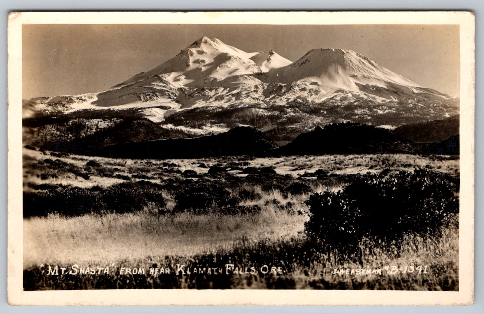 RPPC c1940s Mt. Shasta Klamath Falls Oregon Eastman Weed Dorris Postcard