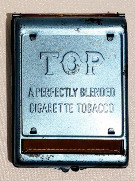 VTG TOP CIGARETTE ROLLER--METAL BLUE--4 3/8