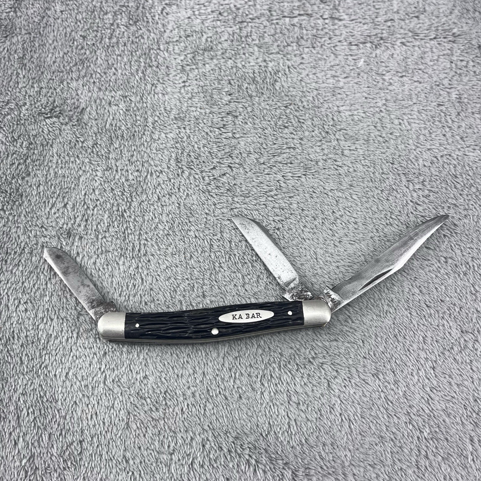 Vintage Ka-Bar Stockman 3 Blade Folding Pocket Knife Pocketknife USA