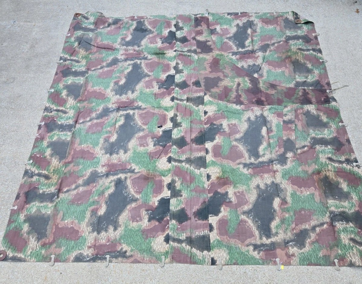 RARE Early 1950s Czech Sumpfmuster Camo Zeltbahn  Shelter Half