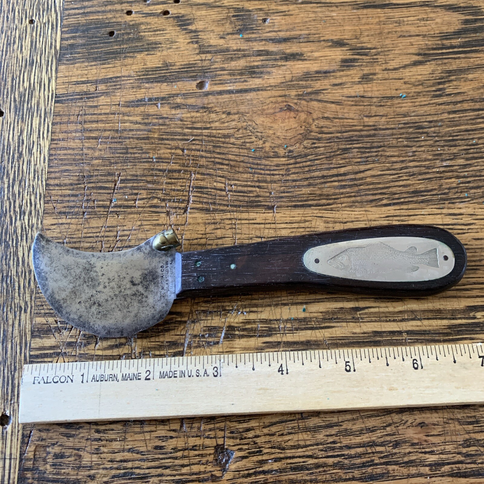 Original MSA MARBLES Gladstone Mich HANDY FISH KNIFE Rare Model