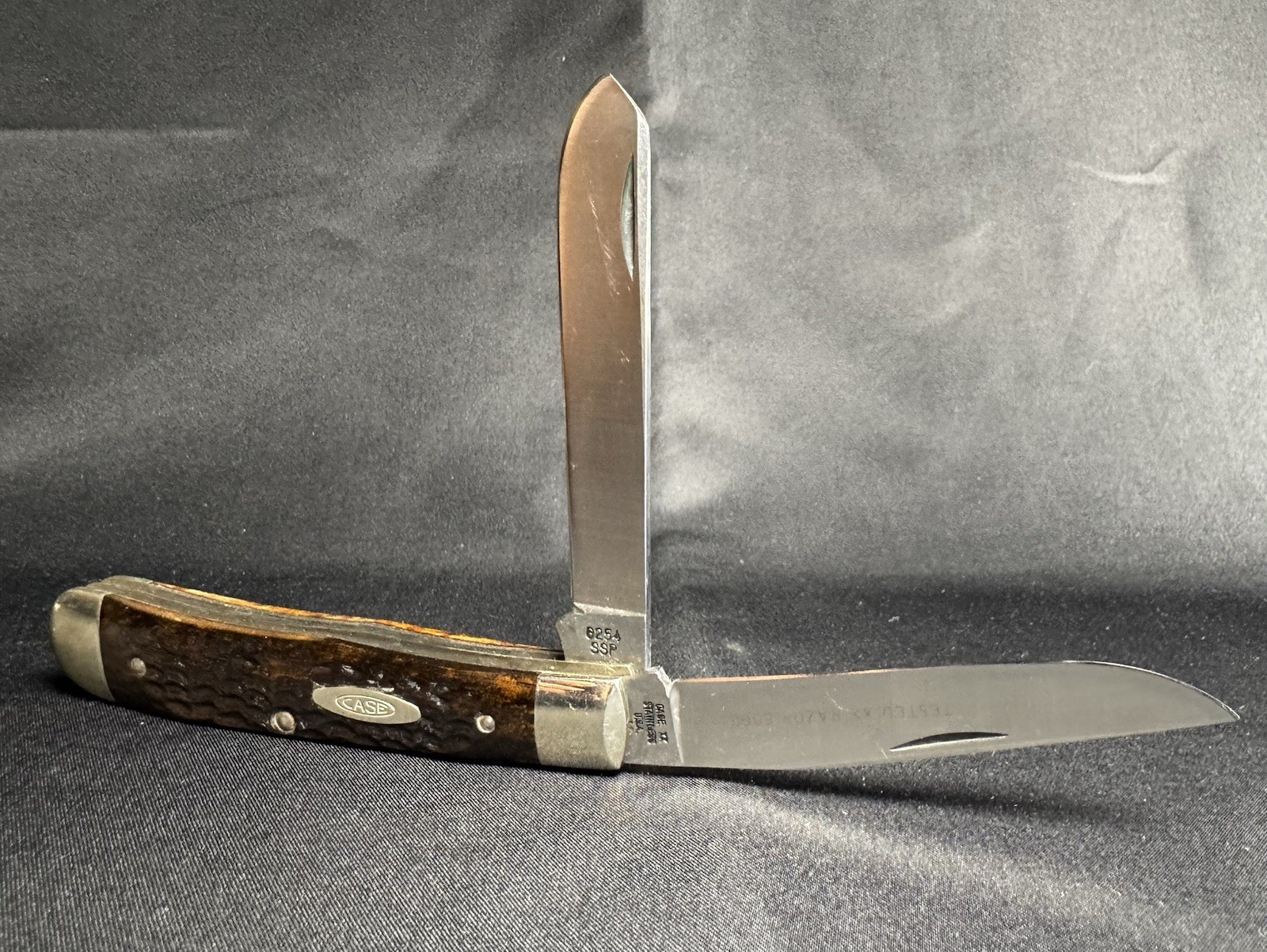 Vintage 1978 2 Dot Case XX 6254 SSP Trapper Razor Edge Pocket Knife