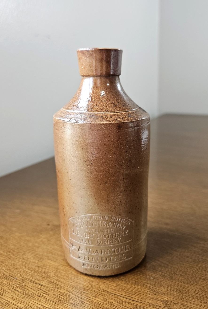 Antique J. Bourne & Son Stoneware Master Ink Bottle P & J Arnold London 6\