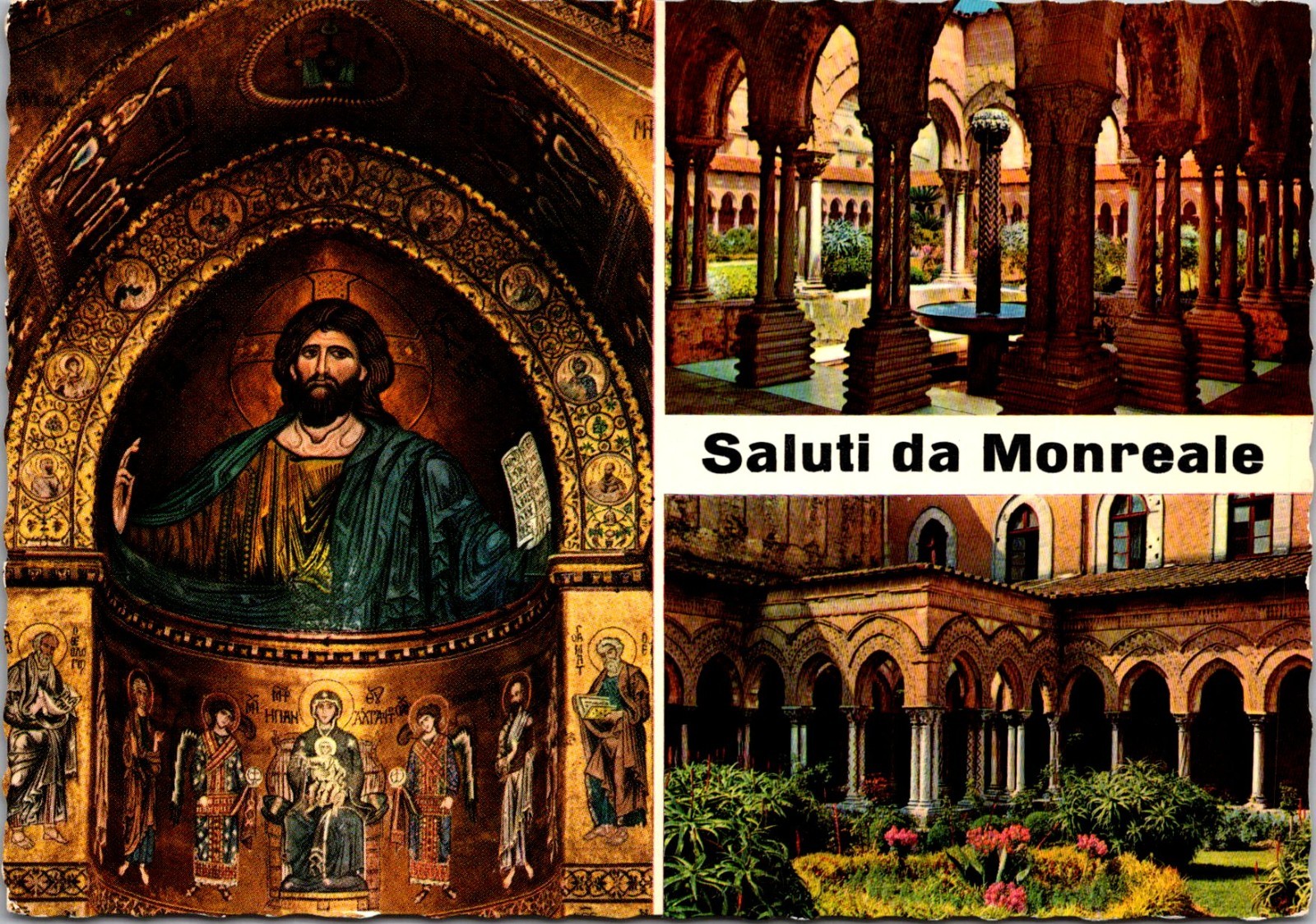 Views of The Famous Monreale Cathedral Sicily Italy Vintage Postcard TP12-14
