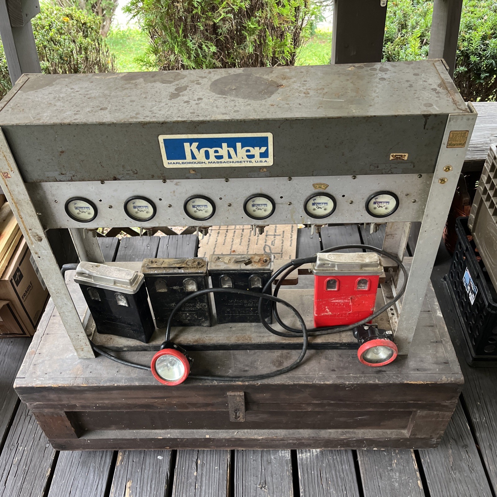 Koehler  Model 1515 Battery Charger Wheat Permissible LED Mining Headlamp + More