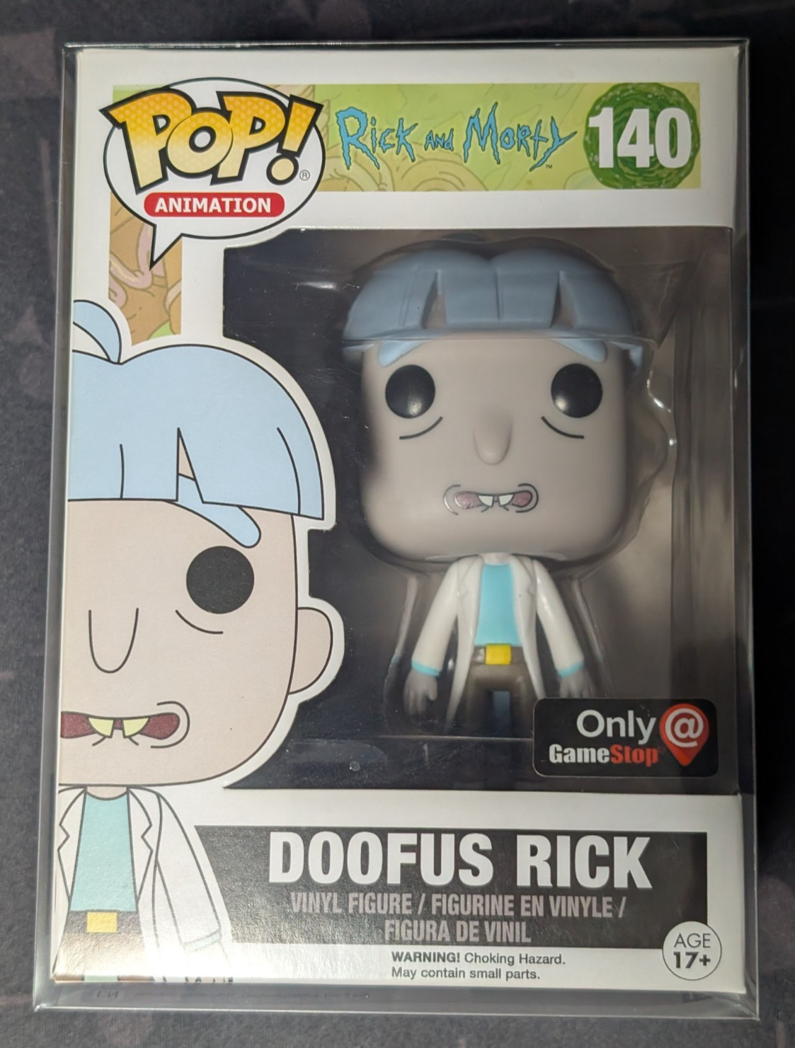 Funko Pop DOOFUS RICK 140 Rick and Morty Gamestop Exclusive with Protector Funko Pop DOOFUS RICK 140 Rick and Morty Gamestop Exclusive with Protector