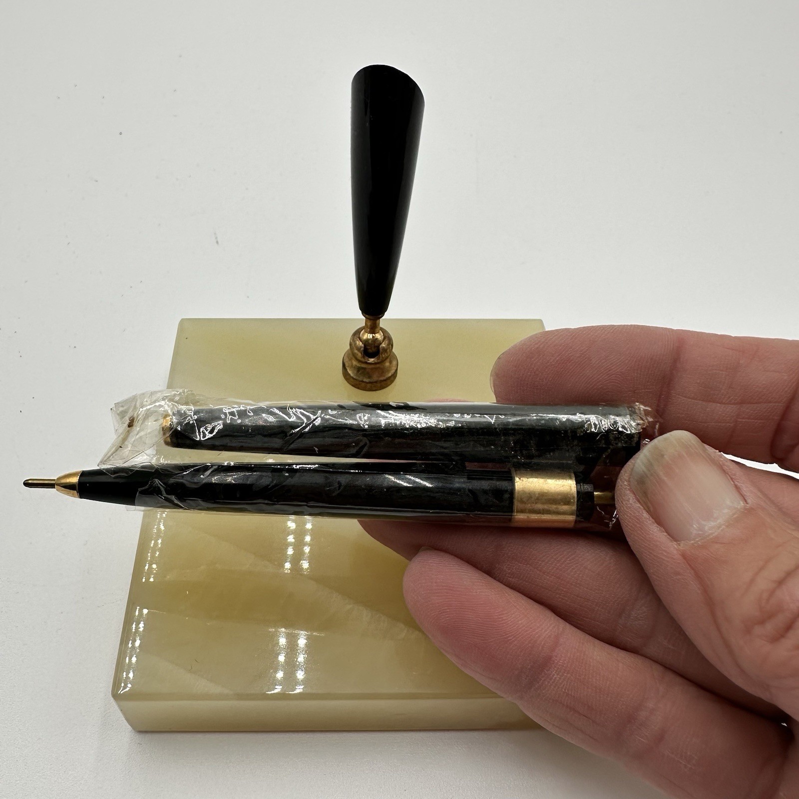 Mable Pen Desk Set Vintage New Gold Brass Tone Accents 1950s H2