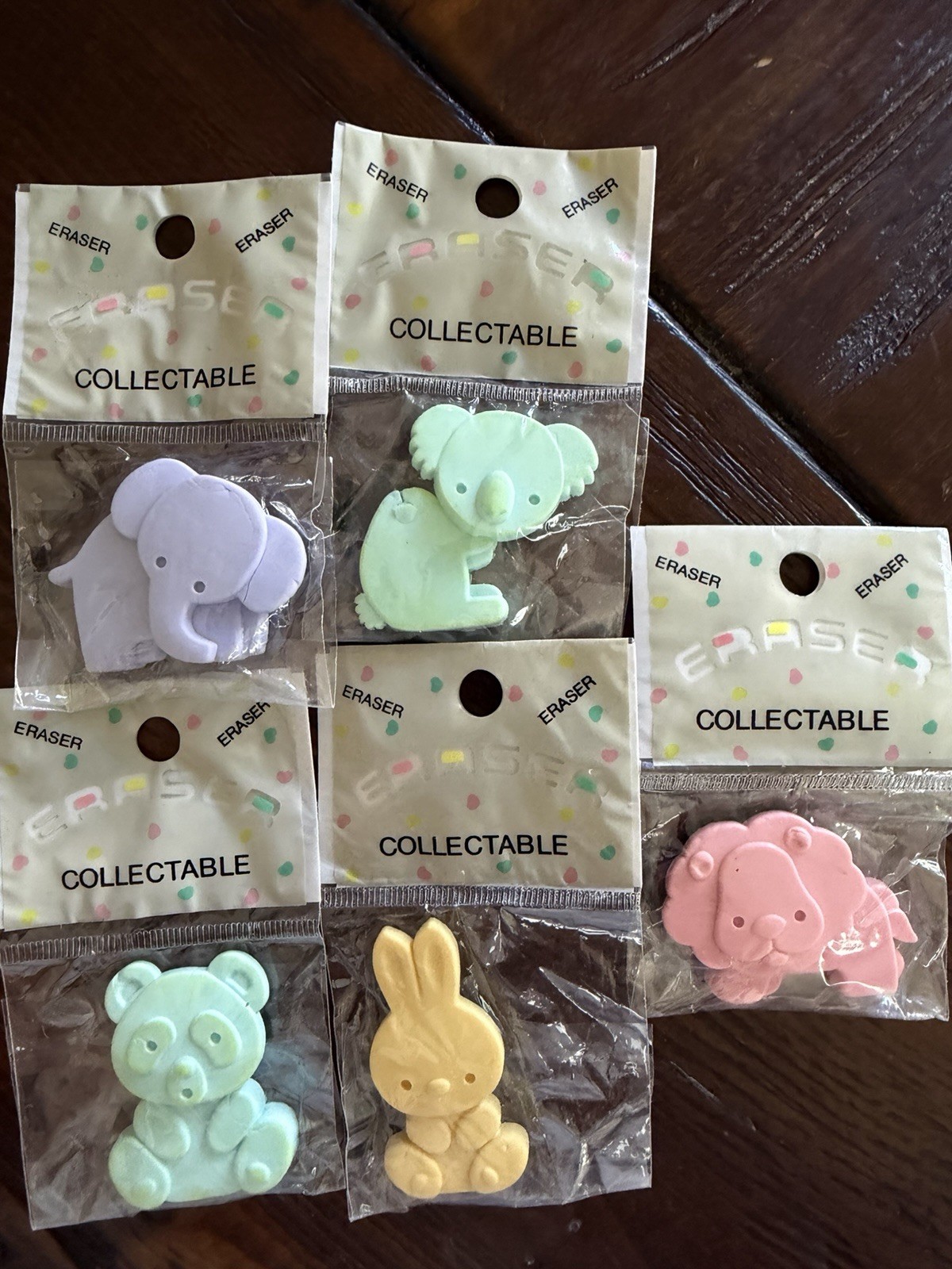 Vintage Set 1980’s Erasers Animals Prince Taiwan