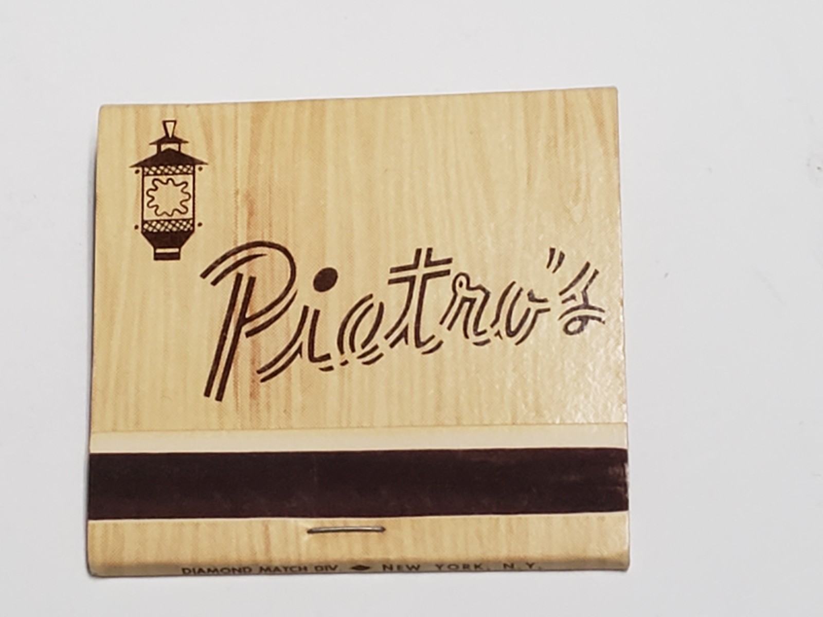 Vtg 1960s Matchbook - PIETRO'S Restaurant, NYC New York City - Full NEW