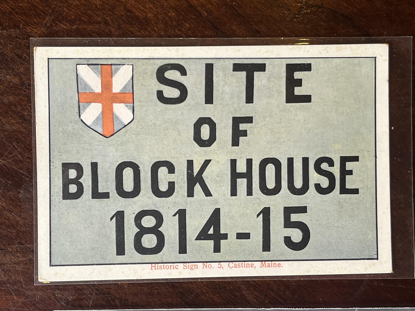 Site of Block House Sign Castine ME Hancock Co Postcard Unposted