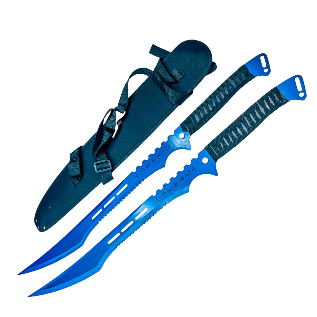 2 Pc Blue Ninja Swords Set 27 2 Pc Blue Ninja Swords Set 27