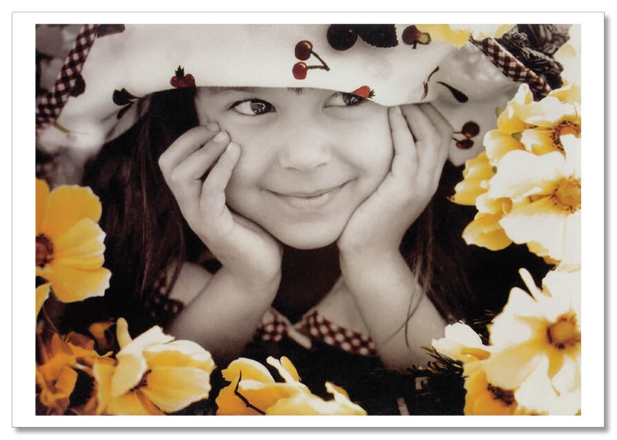 Kids. Lovely Girl in hat ART Russian NEW modern Postcard
