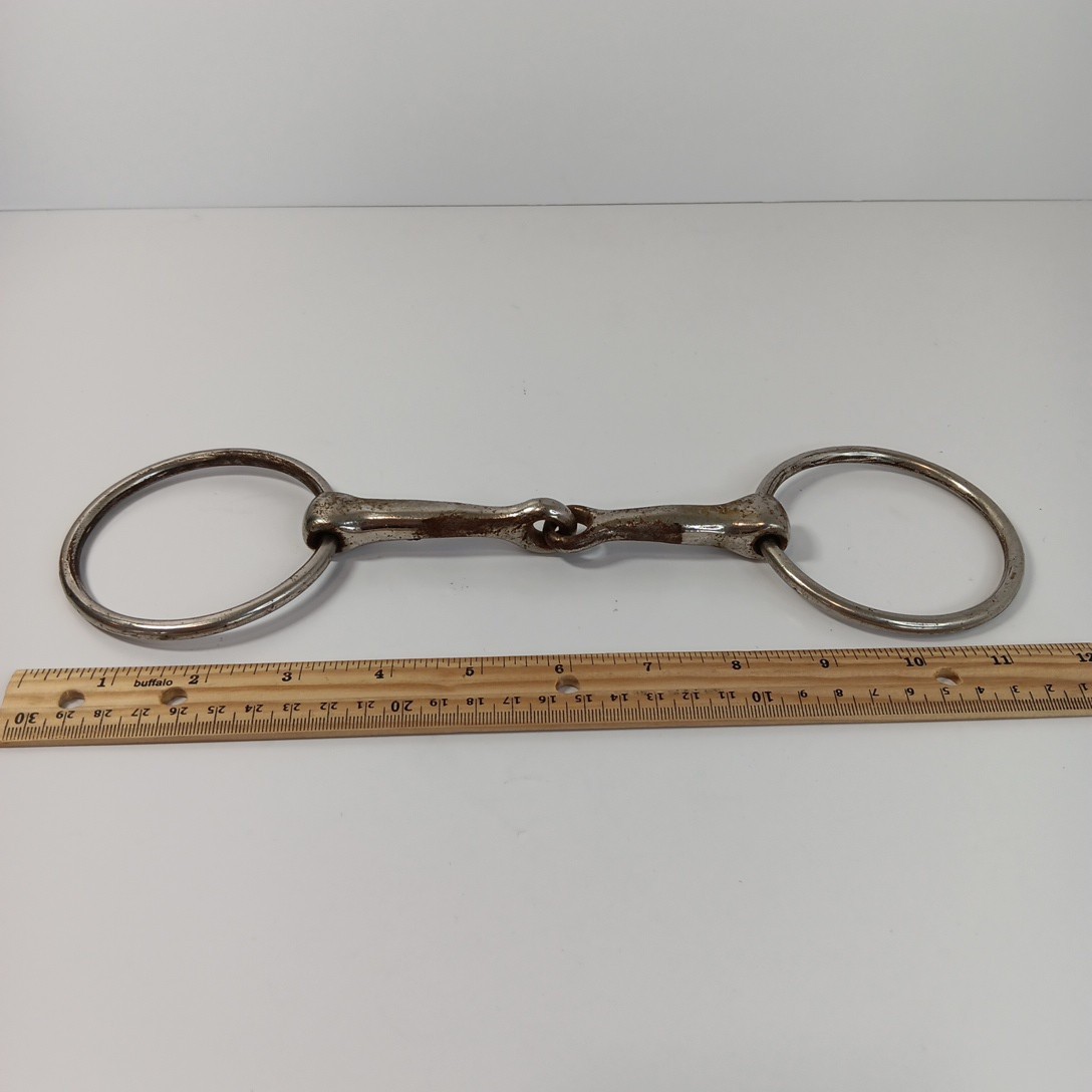 Horse Bridal Bit Single Jointed Loose Ring Snaffle Western 12” Equestrian X