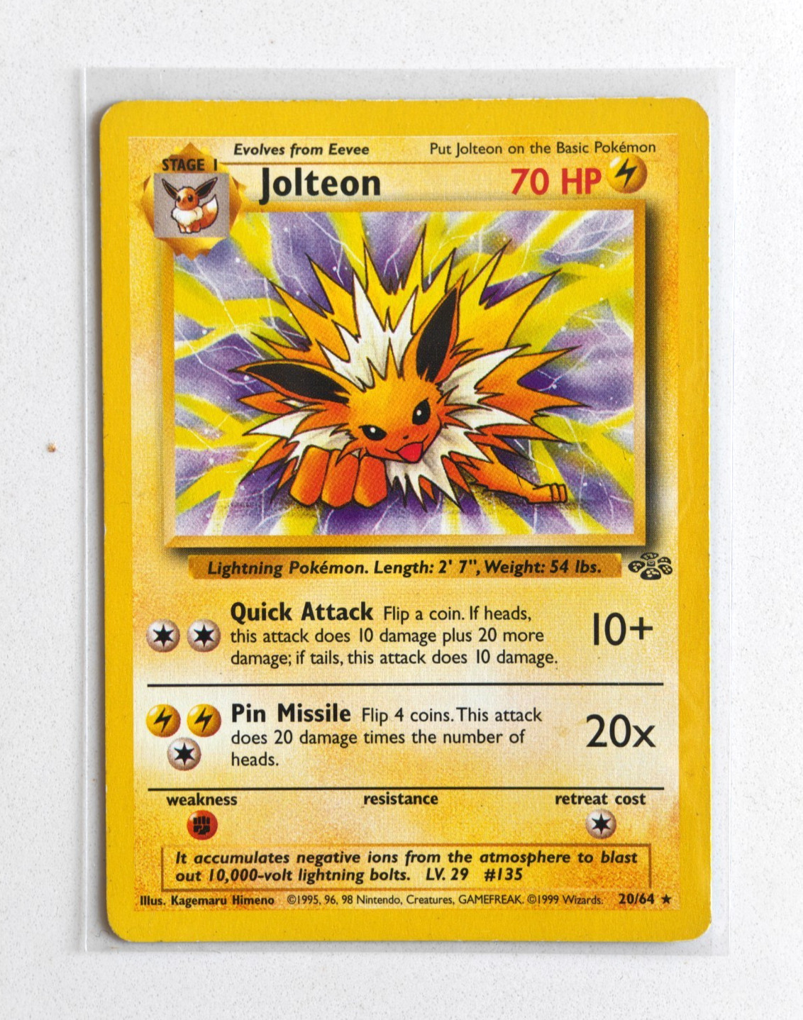 Pokemon TCG | Jolteon 20/64 | Jungle Rare | NM | Non-Holo
