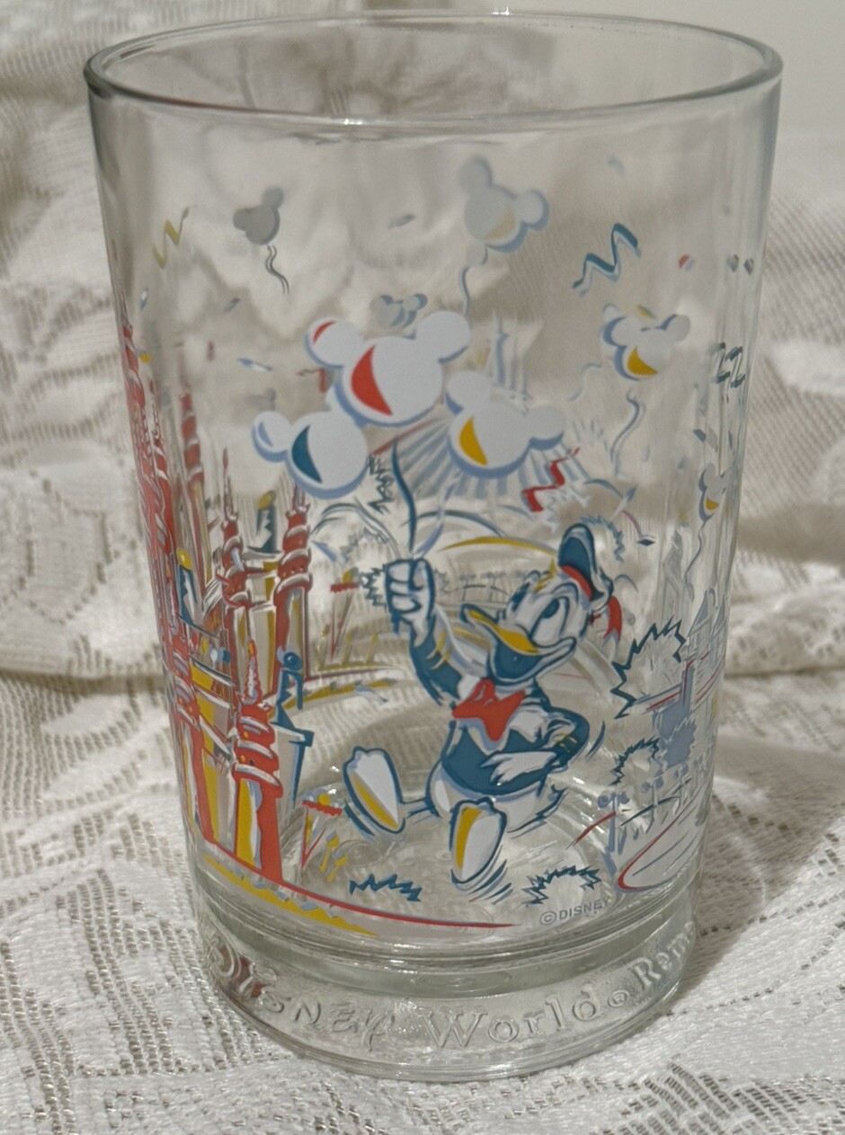 McDonalds Disney World 100 Years of Magic 25th Anniversary Glass Donald Duck