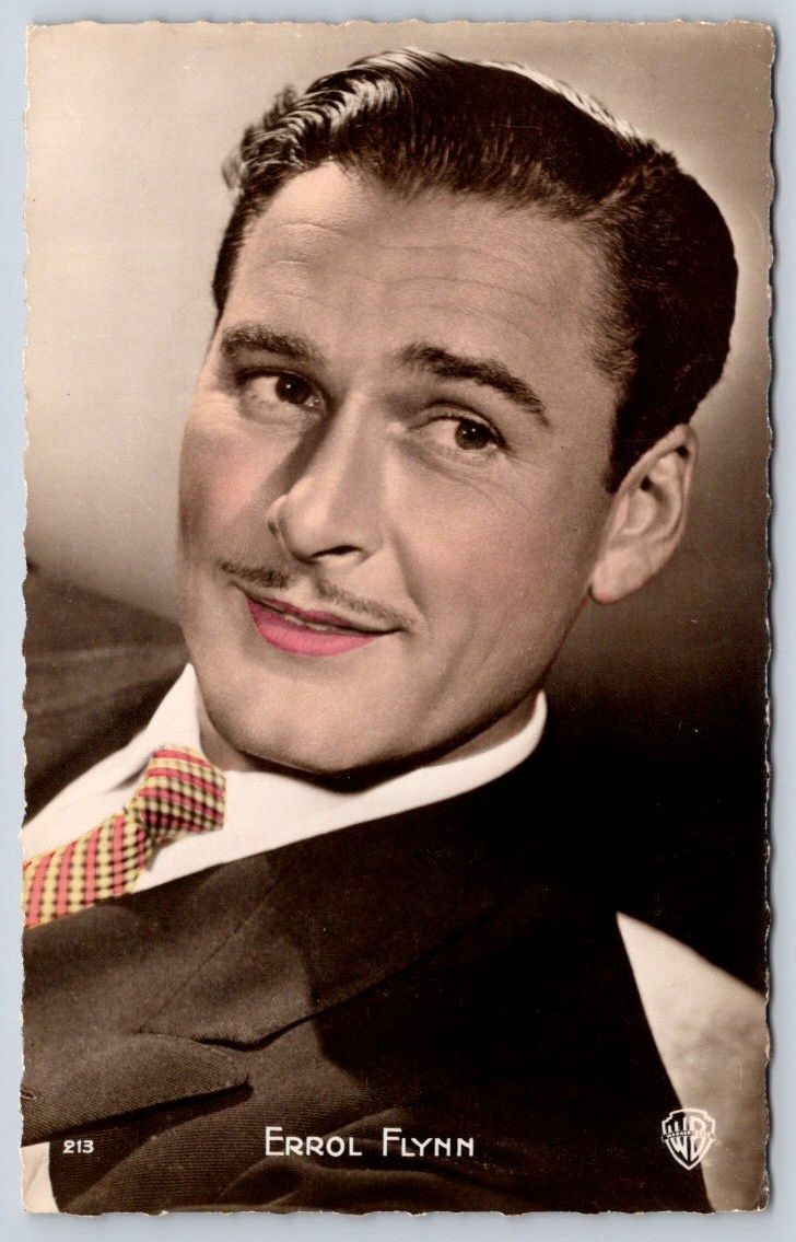 Vintage Errol Flynn Hollywood Movie Star Actor Portrait RPPC